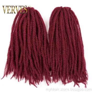 VERVES Afro Kinky Braiding Hair 24 inch Synthetic Crochet Marly Braids Hair extensions Natural black ombre Soft Hair